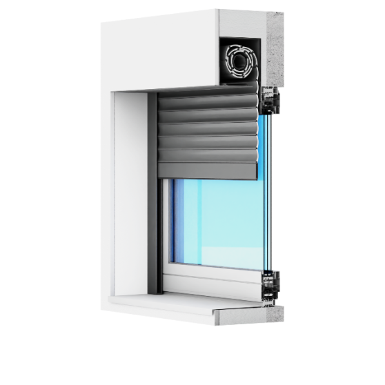With Shutter Flush-mounted roller shutter H - Aluzy